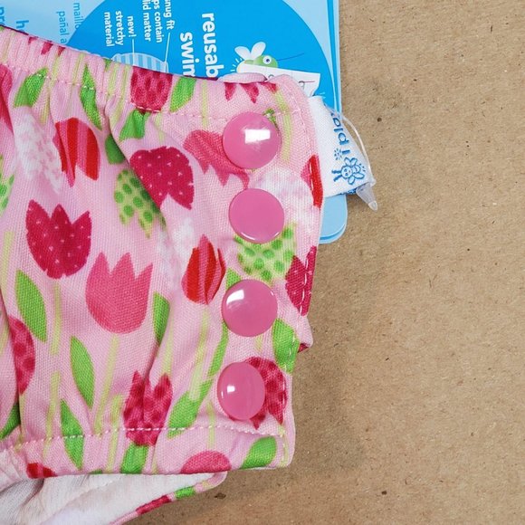 iPlay Reusable Absorber Swimsuit Diaper - 24 Months - Pink with Tulips - New - Picture 4 of 7
